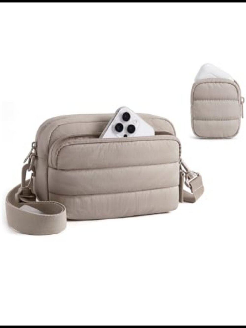 BAGSMART Mini Crossbody Bag 2-Piece Set with Earbud Pouch Water-Resistant Nylon